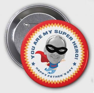personalised father's day superhero badge by happi yumi