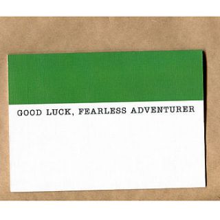 'good luck fearless adventurer' card by yeradessa