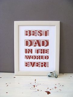 'best dad' typography art print by laura next door