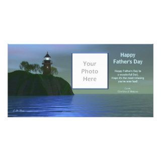Father's Day Lighthouse   Blue Photo Card Template