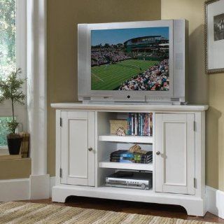 Home Styles 5530 07 Naples Corner Entertainment Credenza, White Finish   Sideboards Buffets Credenzas
