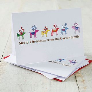 personalised rudolf row christmas cards by this is nessie