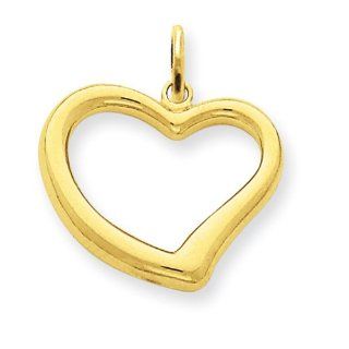 14k Open Heart Charm Jewelry