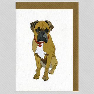 illustrated boxer dog blank card by illustrated cards