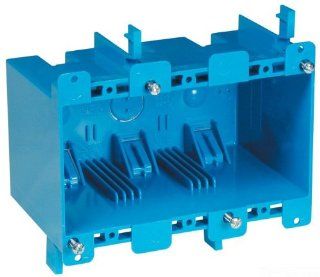 Carlon B355R Switch/Outlet Box, Old Work, 3 Gang, 5.72 Inch Length by 2.79 Inch Width by 3.69 Inch Depth, Blue, 1 Pack   Electrical Outlet Boxes  