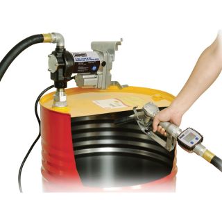 Roughneck Fuel Transfer Pump with In-Line Meter — 1in. Inlet/Outlet, 20 GPM, 12V  DC Powered Fuel Pumps