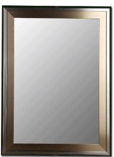 Black Satin and Stainless Mirror 18 in. x 36 in.   Wall Mounted Mirrors