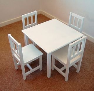 handmade children's table and four chairs by furnitoys