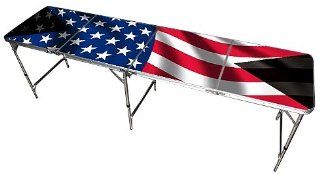 American Flag Beer Pong Table 8 Feet   Premium HD Design  Pong Games  Sports & Outdoors