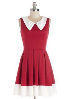 Prose and Contrast Dress in Red  Mod Retro Vintage Dresses
