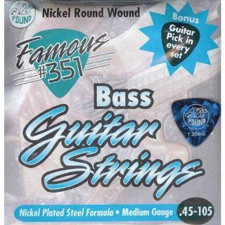 Famous #351 Strings Bass Guitar String Set (Medium Gauge) Musical Instruments