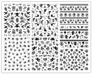 Nail Art Stickers 12packs 3d Water Decals Halloween Skull Angel Fashion Wholesale Hot Sae Cd8 14  Beauty Products  Beauty