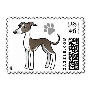 Cartoon Greyhound / Whippet / Italian Greyhound Stamps