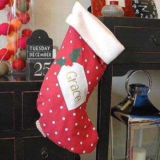 personalised christmas santa stocking by the alphabet gift shop