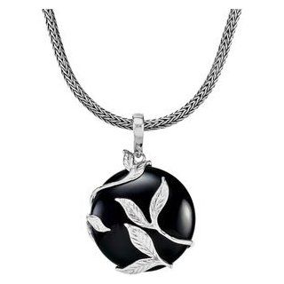 IceCarats Designer Jewelry Sterling Silver Genuine Onyx Pendant Enhancer 25.00X25.00 Mm Jewelry