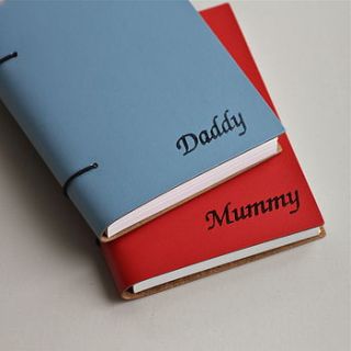personalised leather 'daddy' journal by chapel cards