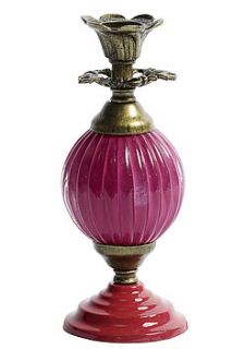 ornate pink and red candle holder by i love retro