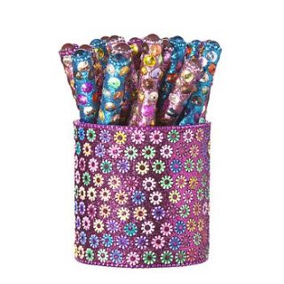 set of 20 fair trade glitter pens with holder by traidcraft