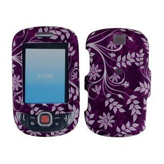 For T mobil Samsung T359 Smiley Accessory   Purple Flower Designer Hard Case Cover Cell Phones & Accessories