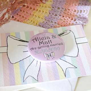 personalised mini magnet bow save the dates by bedcrumb