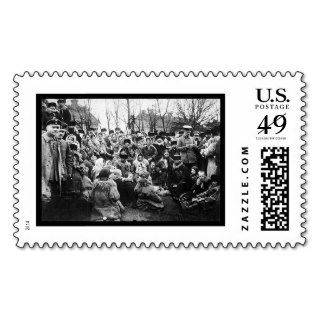 Crowd of Jewish Refugees in Russia 1912 Postage Stamp
