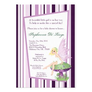 5x7 Purple Fairy Baby Shower Invitation