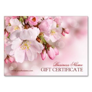 Blank Spring Blossom Gift Certificate Template Business Card Template