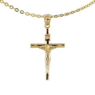 14k Yellow Gold Classic Crucifix Cross Necklace Gold Necklaces