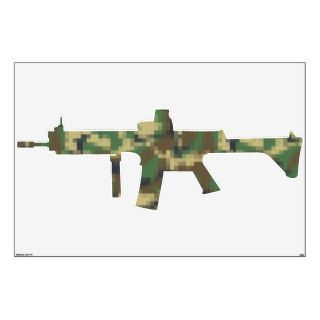 Pixel Camouflage Military Machine Gun Room Stickers