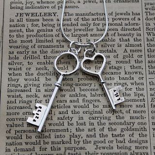 personalised double silver key necklace by sarah lawrence jewellery