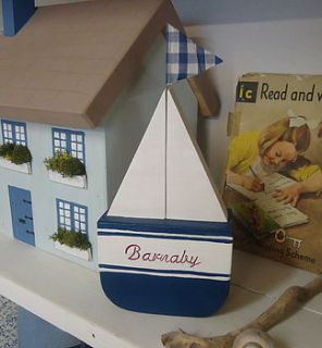 personalised sailboat with date by giddy kipper