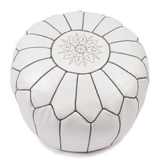 moroccan leather pouffe cover with stitch by bohemia