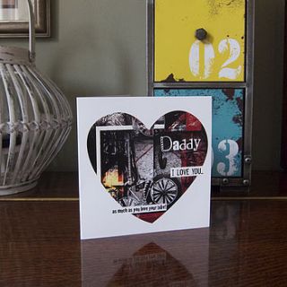 personalised father's day bike heart card by clareisaacs design