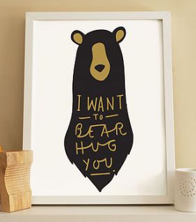 bear hug print by old english company