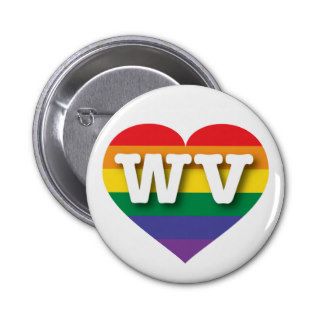I love West Virginia rainbow pride heart Buttons