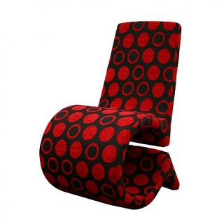 Forte Red and Black Patterned Fabric Accent Chair