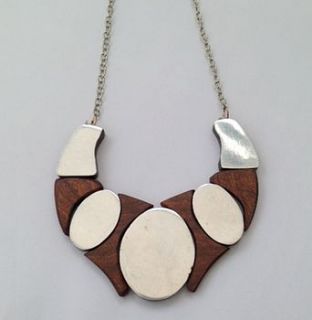 wooden statement necklace by molly & pearl