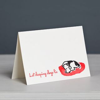 'let sleeping dogs lie' greetings card by forever foxed