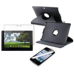 Leather Case/ Screen Protector/ Silver Stylus for Asus EEE Pad Tablet Eforcity Tablet PC Accessories