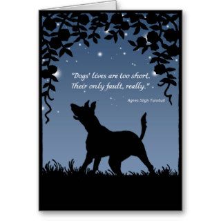 Dog Sympathy Card Silhouette Mixed Breed