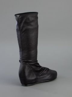 Rick Owens Ruched Mid Calf Boot