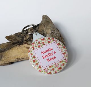 personalised 'auntie' keyring by andrea fay's