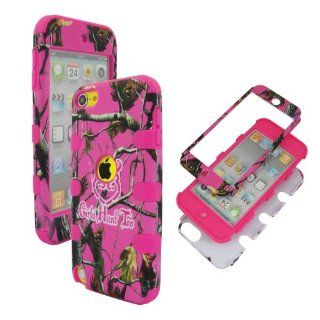Apple Ipod Touch 5 5th Generation Protector Camo Mossy Oak Pink Girls Hunt Too Realtree Camoflauge 3 in 1 Hybrid Armor Hybrid Strong Case Cell Phones & Accessories