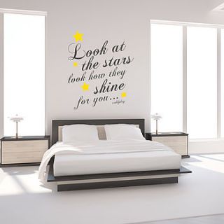 'look at the stars coldplay' wall sticker by oakdene designs