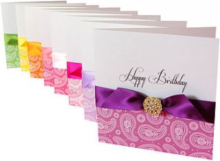 paisley print personalised birthday card by made with love designs ltd