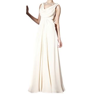ivory jewelled cowl neck wedding dress by elliot claire london