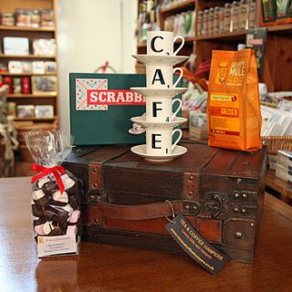 scrabble cafe espresso set coffee hamper by jones and jones of berwick upon tweed