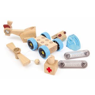 wooden puzzle emergency vehicle by toys of essence