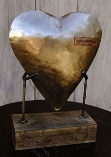 'happily ever after' handmade metal heart by box brownie trading