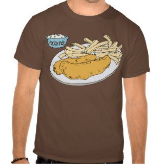 Fish And Chips Junk Snack Food Cartoon Art Shirt